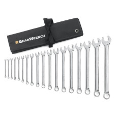GearWrench® 15-Piece, 12-Point Long Pattern Combination Wrench Set w/ Tool Roll, SAE